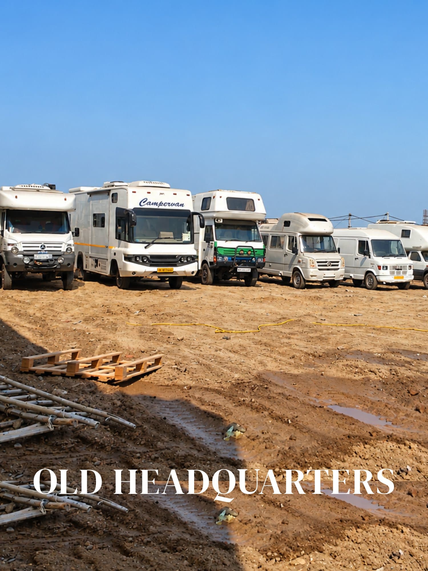 Our old headquarters with caravans, 2000s